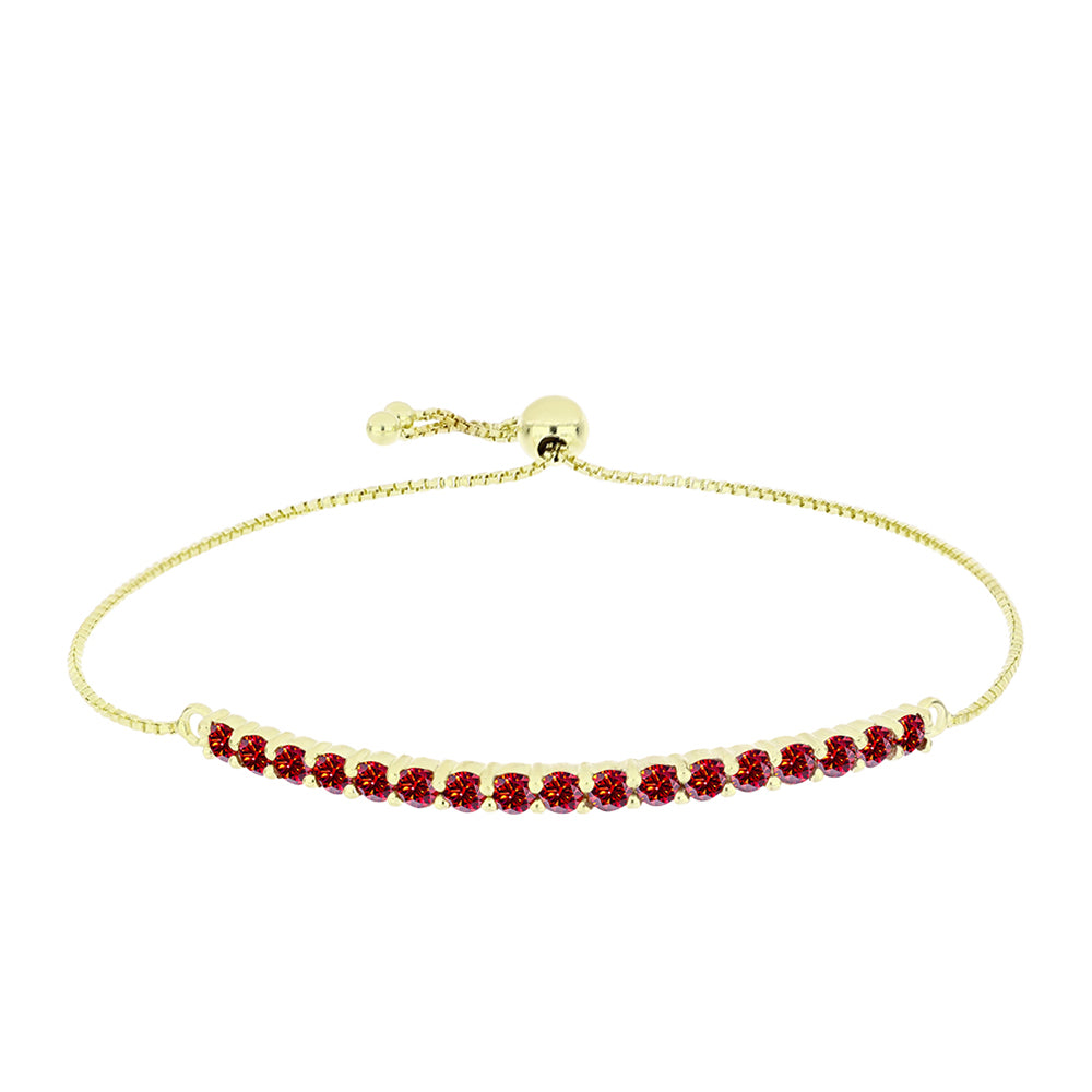 Goldplattiertes Silberarmband mit majestätischem rotem Moissanit 1