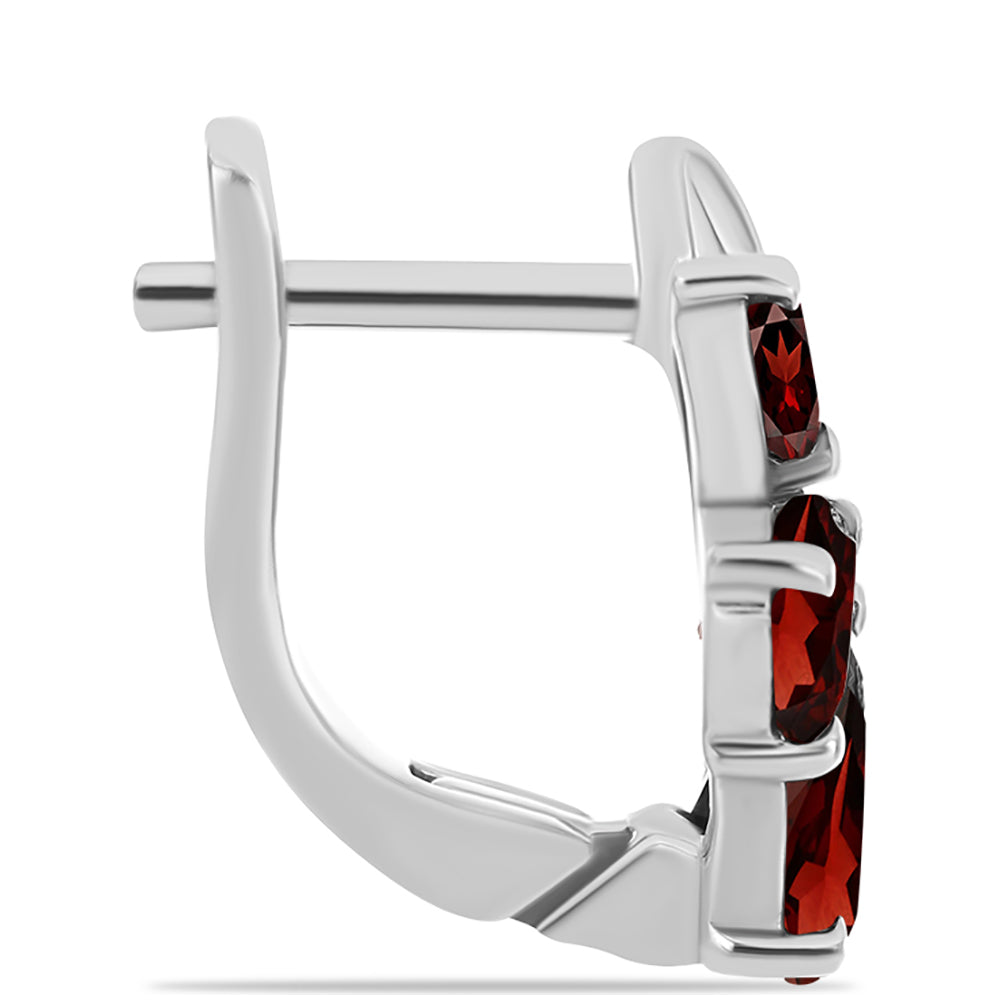 Silberohrringe mit Barton Granat und weißem Topas 2