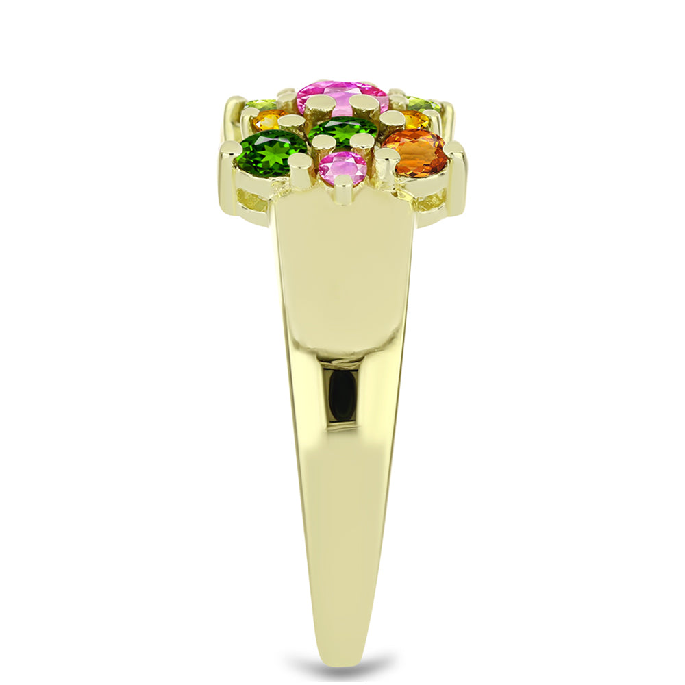 Goldplattierter Silberring mit Chakra Turmalin