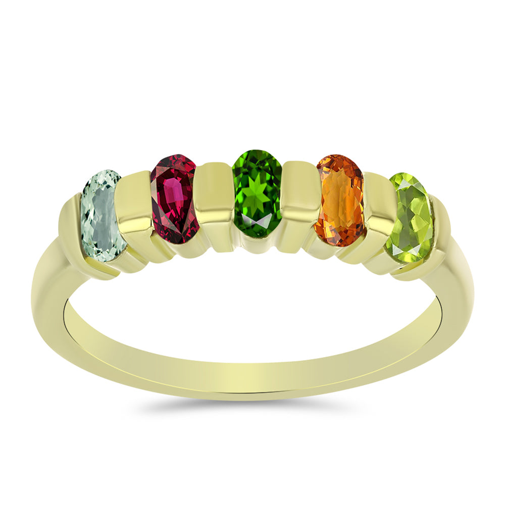 Goldplattierter Silberring mit Chakra Turmalin