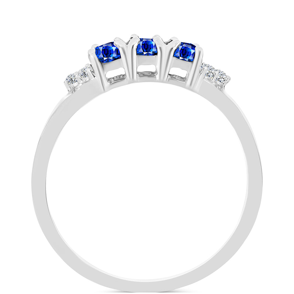 Silberring mit australischem blauem Saphir und weißem Topas 2