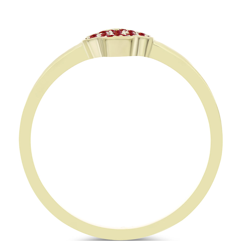 Goldplattierter Silberring mit majestätischem rotem Moissanit