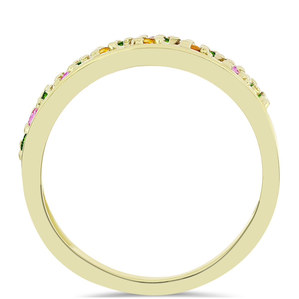 Goldplattierter Silberring mit Chakra Turmalin 3