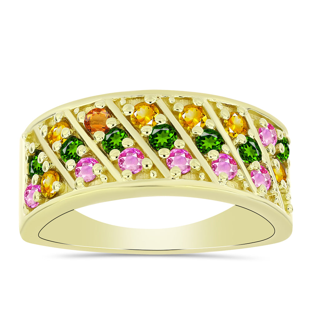 Goldplattierter Silberring mit Chakra Turmalin 1