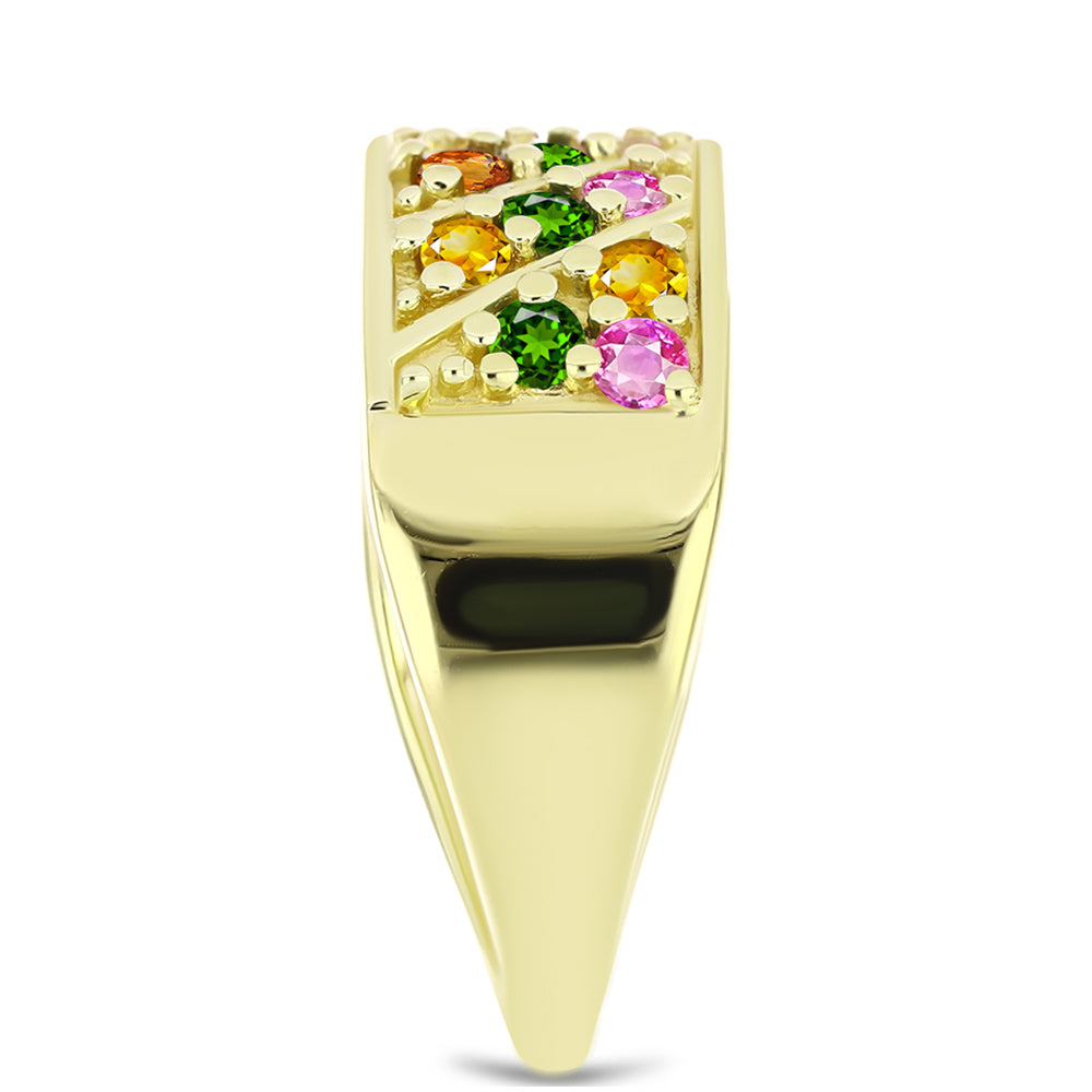 Goldplattierter Silberring mit Chakra Turmalin