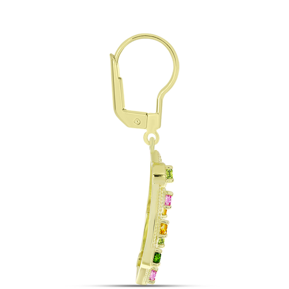 Goldplattierte Silberohrringe mit Chakra Turmalin