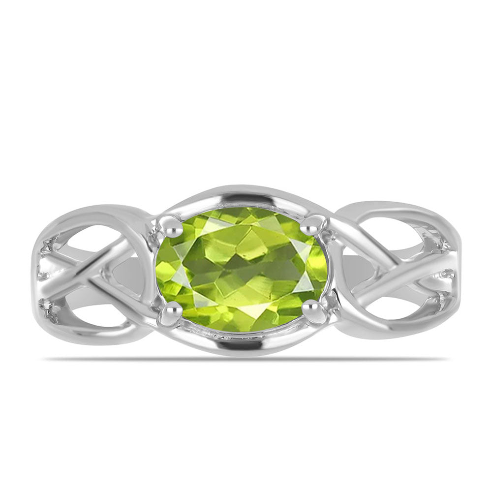 Silberring mit Peridot aus Changbai