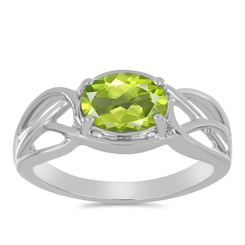 Silberring mit Peridot aus Changbai
