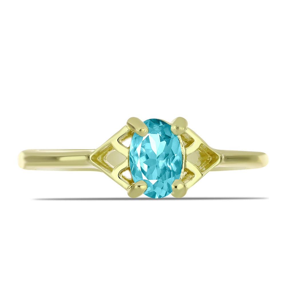 Goldplattierter Silberring mit Paraiba Quarz