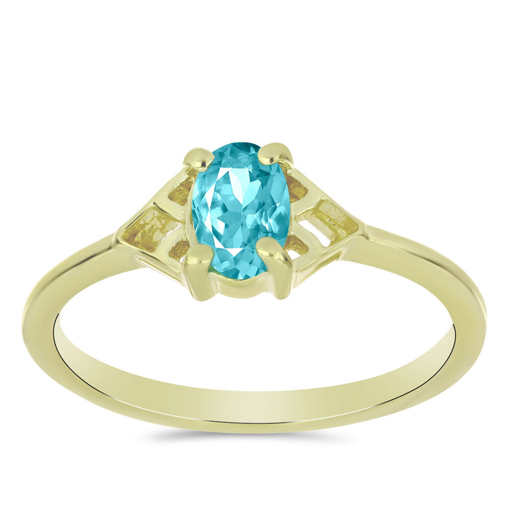 Goldplattierter Silberring mit Paraiba Quarz