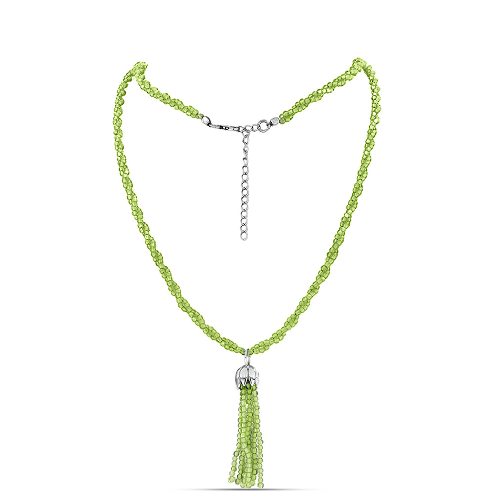 Silberhalskette mit Peridot aus Changbai