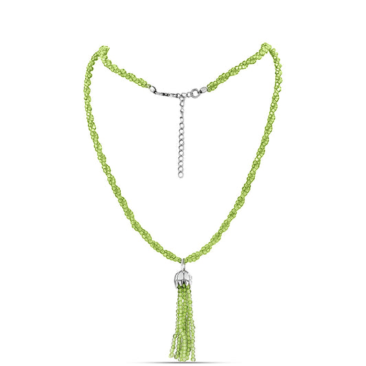 Silberhalskette mit Peridot aus Changbai