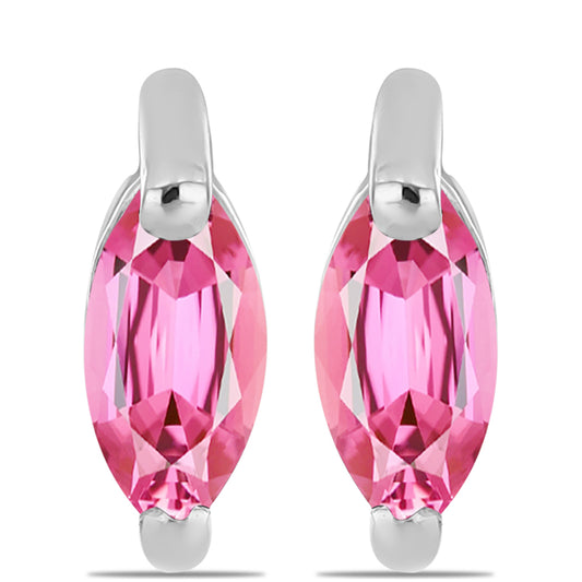 Silberohrringe mit rosafarbenem Turmalin aus Pelmadulla