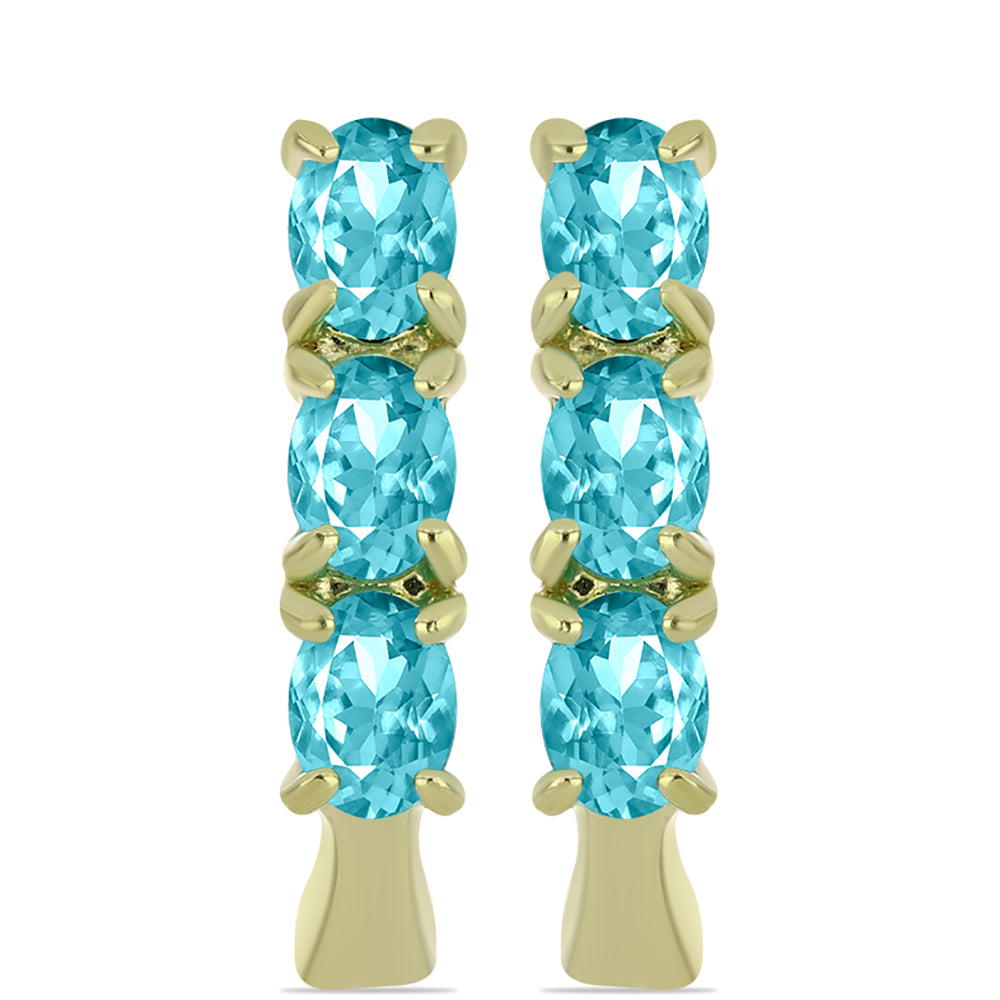 Goldplattierte Silberohrringe mit Paraiba Quarz