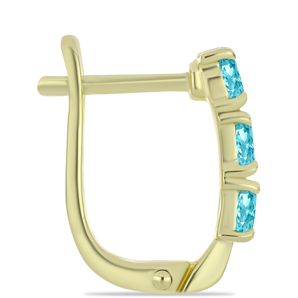 Goldplattierte Silberohrringe mit Paraiba Quarz