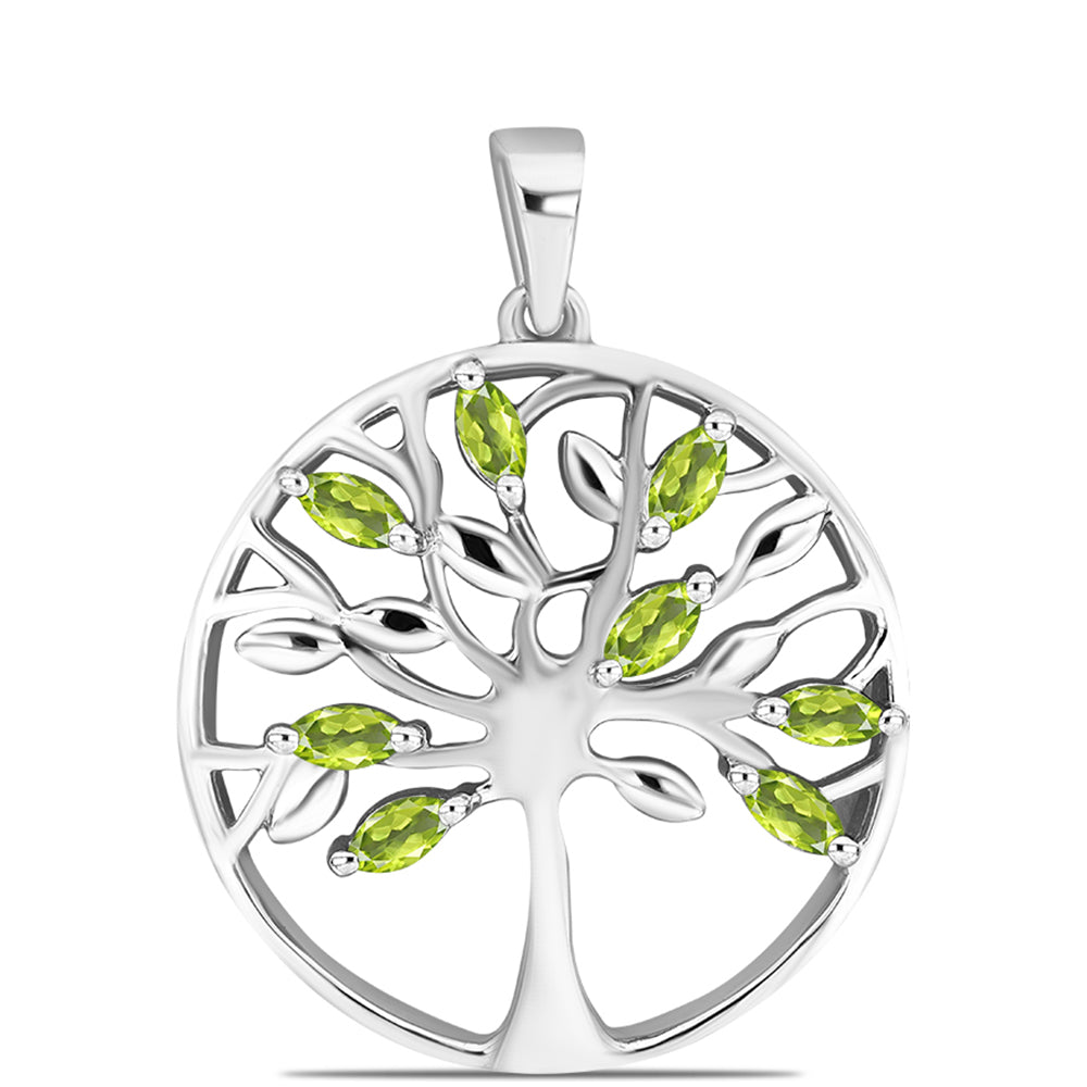 Silberanhänger mit Peridot aus Changbai