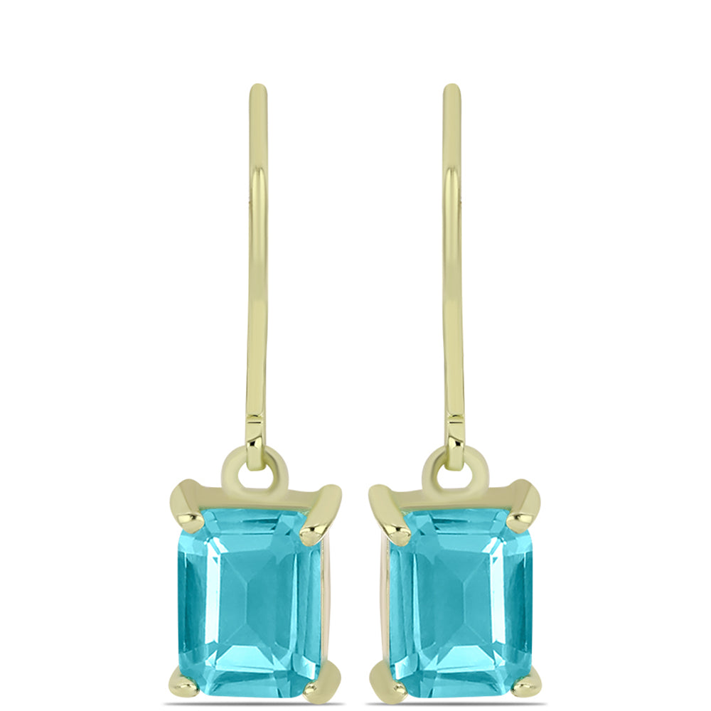 Goldplattierte Silberohrringe mit Paraiba Quarz 1