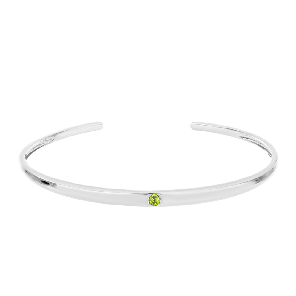 Silberarmreif mit Peridot aus Changbai