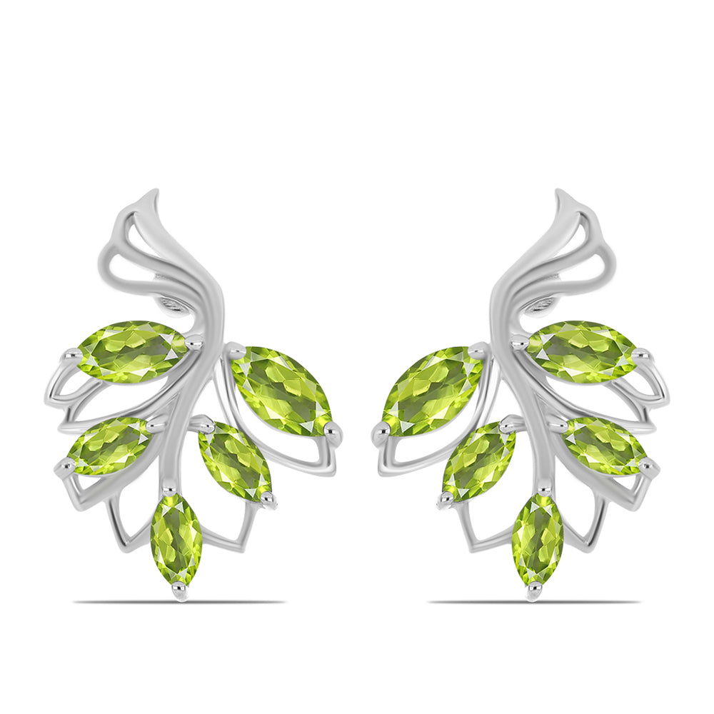 Silberohrringe mit Peridot aus Changbai