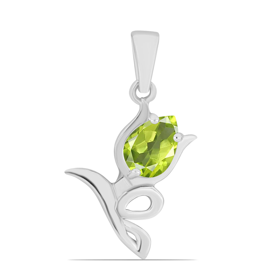 Silberanhänger mit Peridot aus Changbai