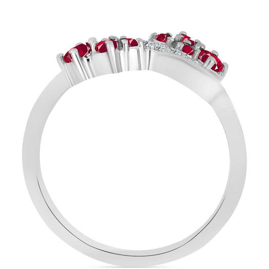 Silberring mit Rubin aus Madagaskar und weißem Topas