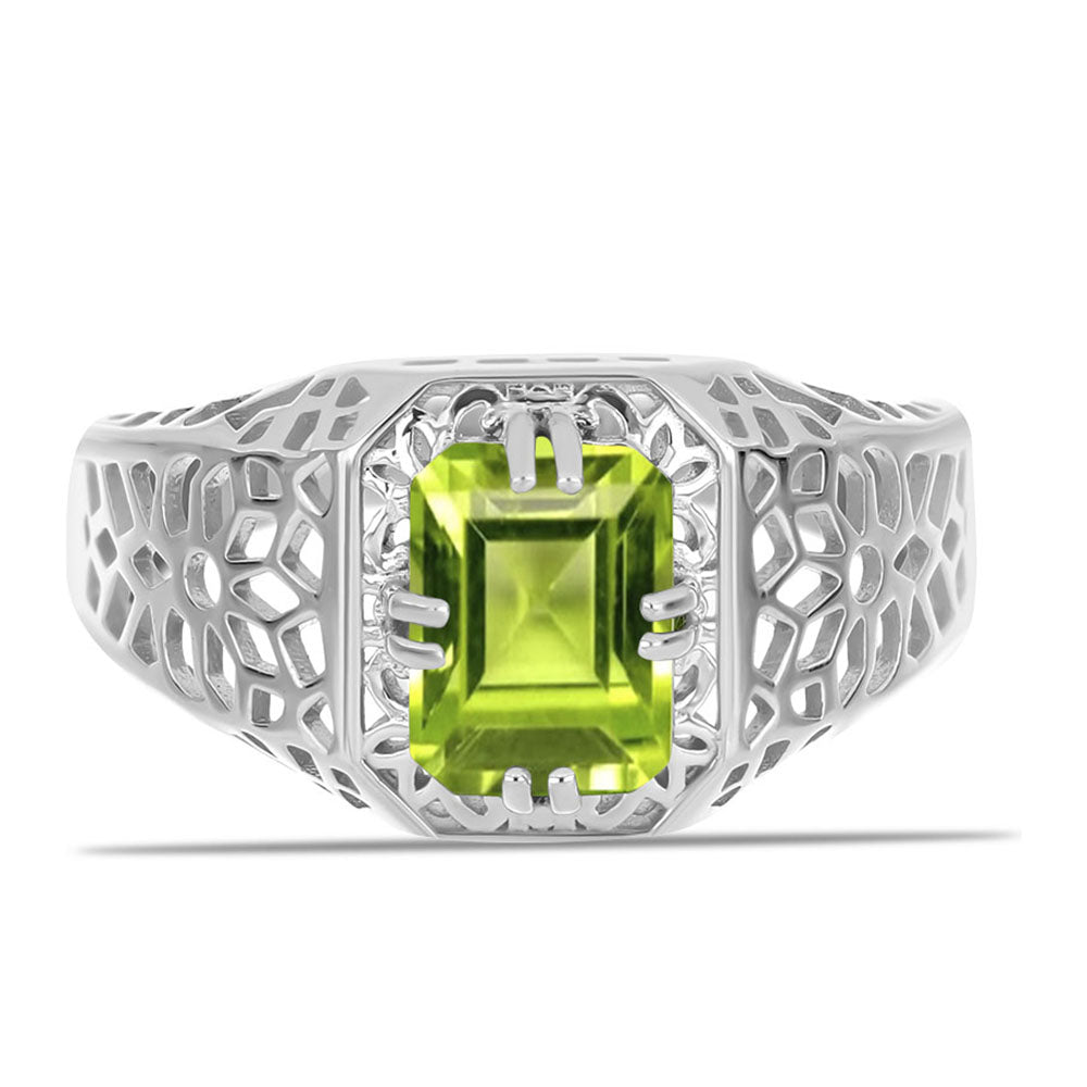Silberring mit Peridot aus Changbai