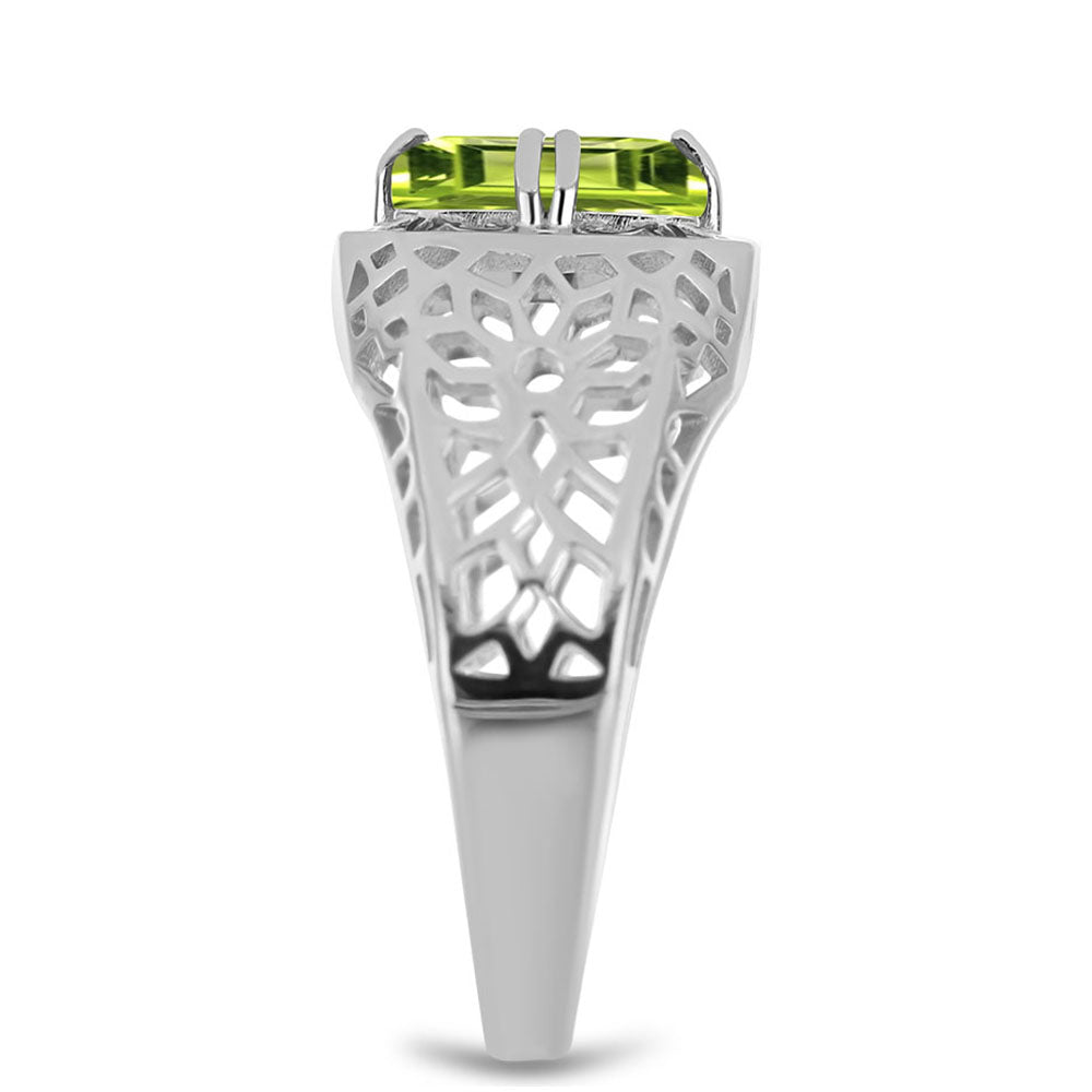 Silberring mit Peridot aus Changbai