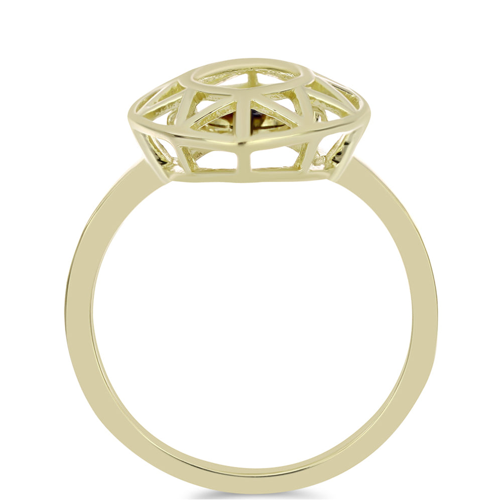 Goldplattierter Silberring mit blauem tanzendem Diamanten