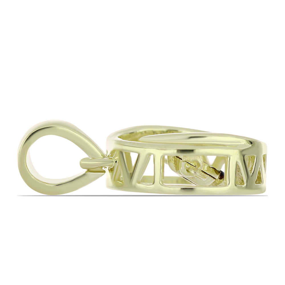 Goldplattierter Silberanhänger mit blauem tanzendem Diamanten