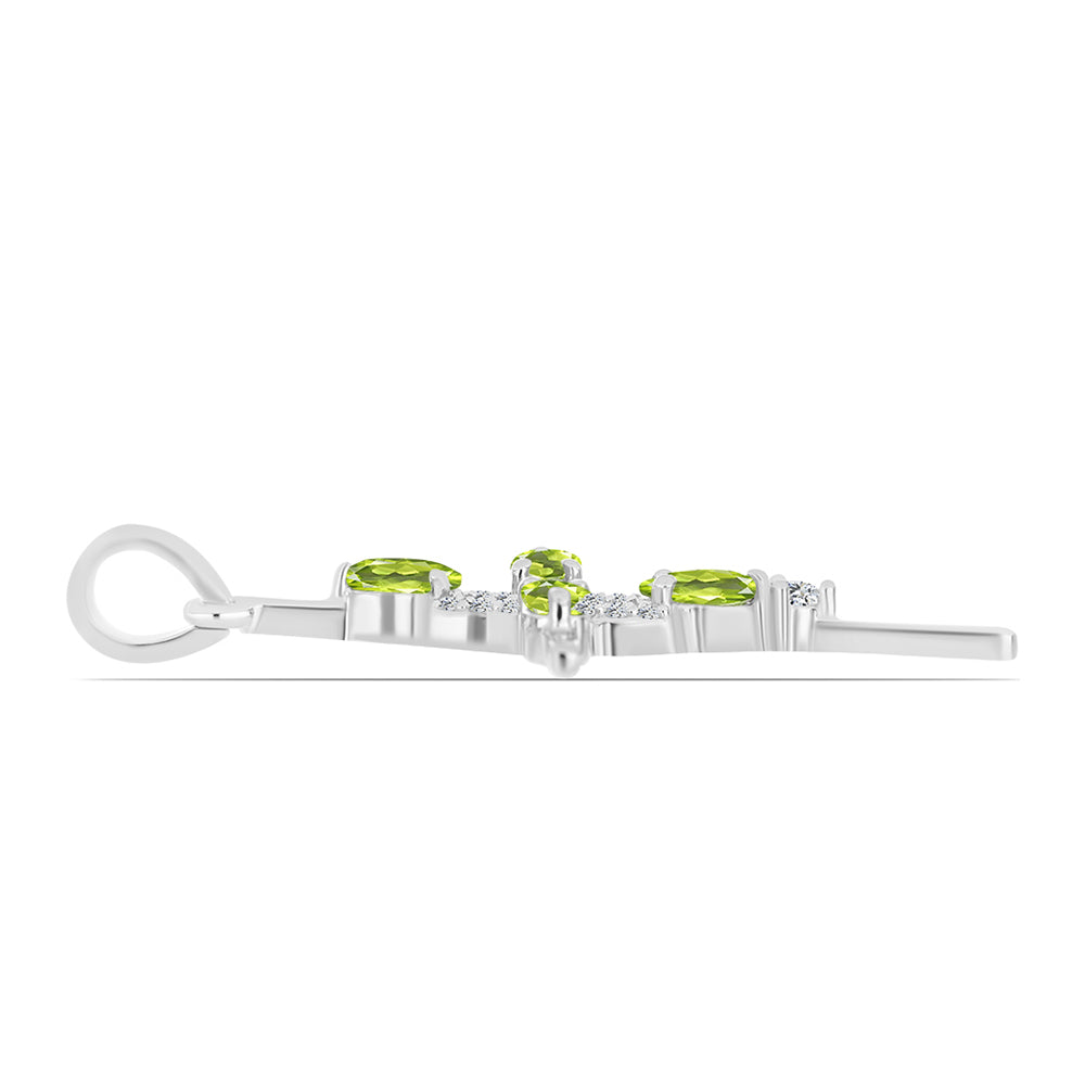 Silberanhänger mit Peridot aus Changbai und weißem Topas