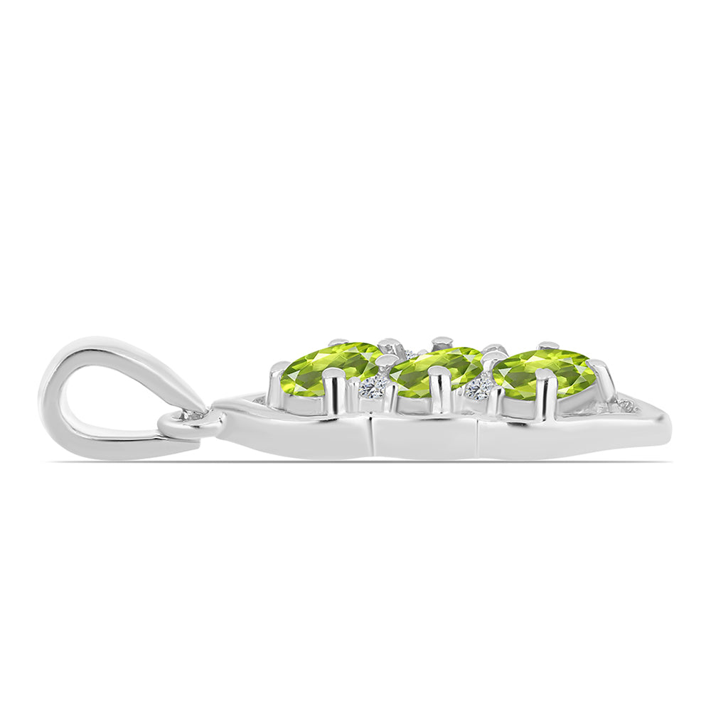 Silberanhänger mit Peridot aus Changbai und weißem Topas