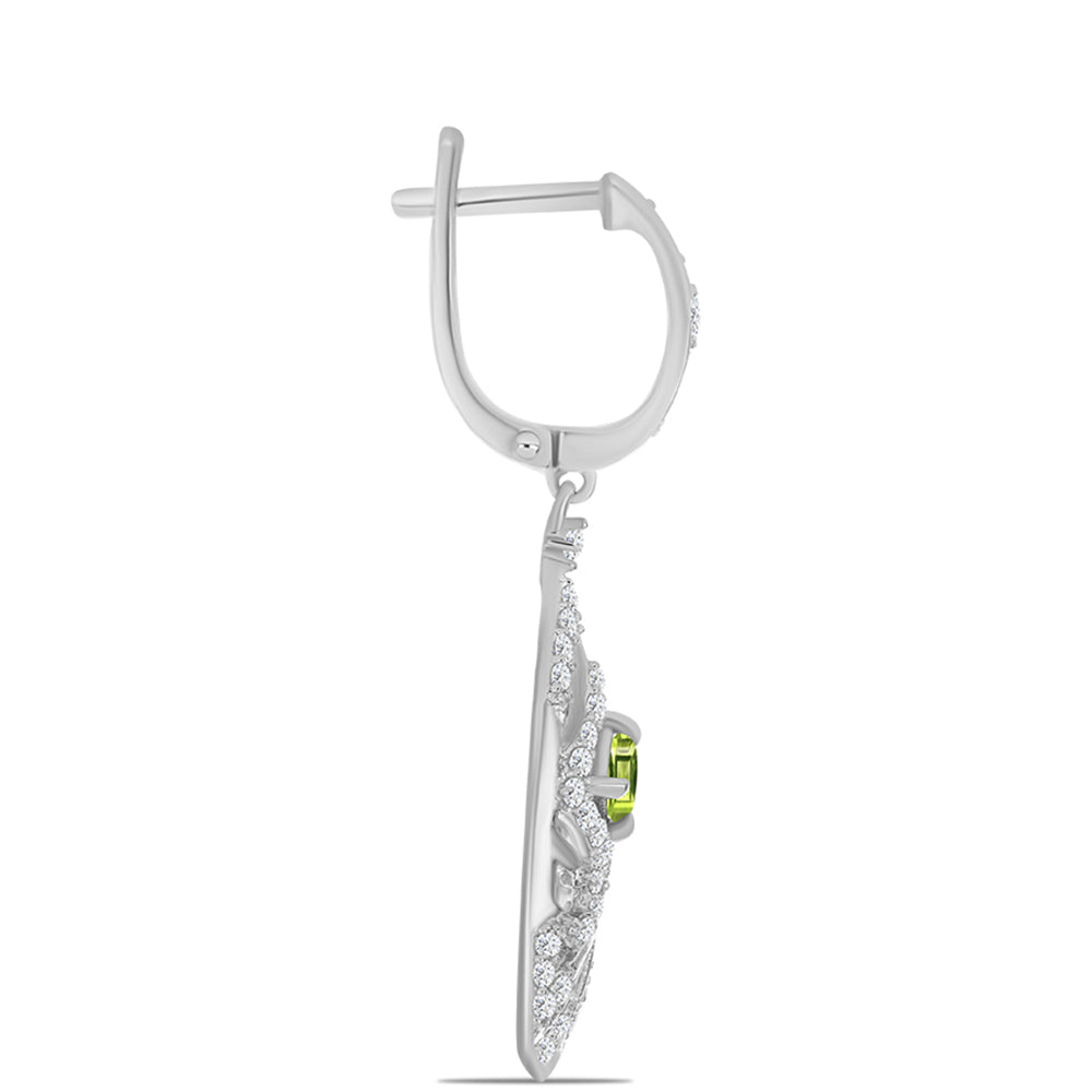 Silberohrringe mit Peridot aus Changbai und weißem Topas