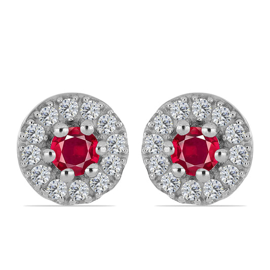 schmuckgarnitur aus Silber mit Rubin aus Madagaskar und weißem Topas