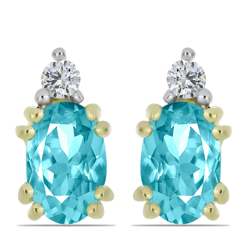 Goldplattierte Silberohrringe mit Paraiba Quarz und weißem Topas