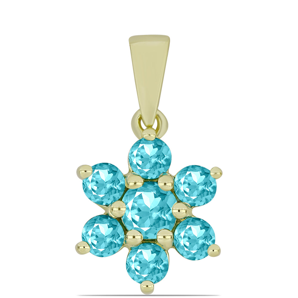 Goldplattierter Silberanhänger mit Paraiba Quarz