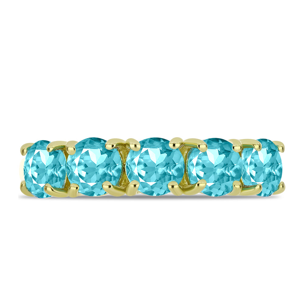 Goldplattierter Silberring mit Paraiba Quarz
