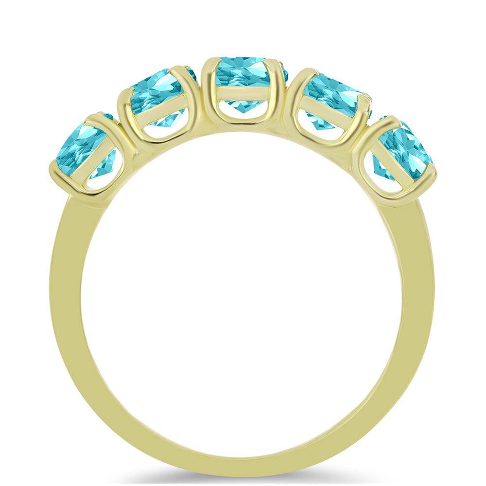 Goldplattierter Silberring mit Paraiba Quarz