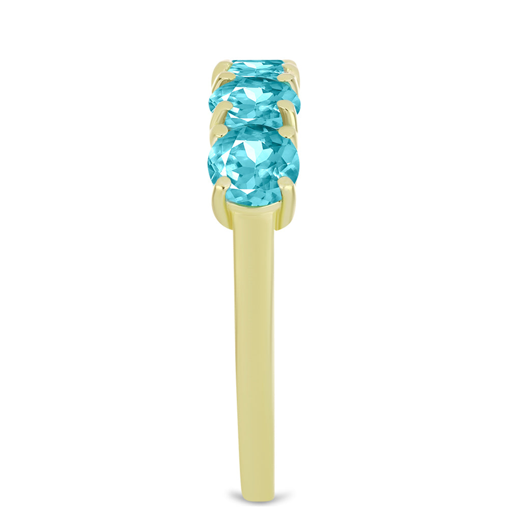 Goldplattierter Silberring mit Paraiba Quarz