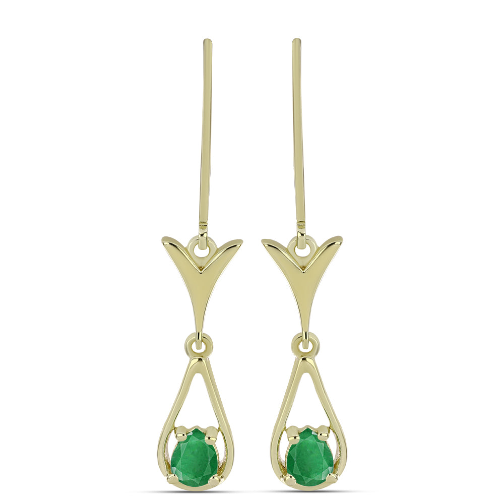 Goldplattierte Silberohrringe mit sambischem Smaragd 1