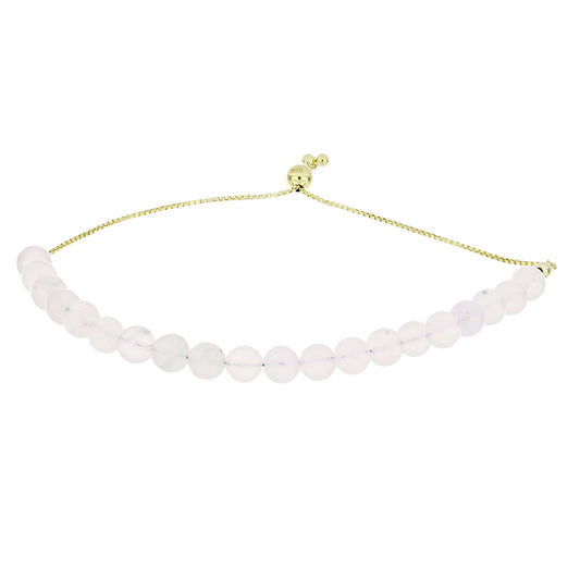 Goldplattiertes Silberarmband mit Regenbogenmondstein