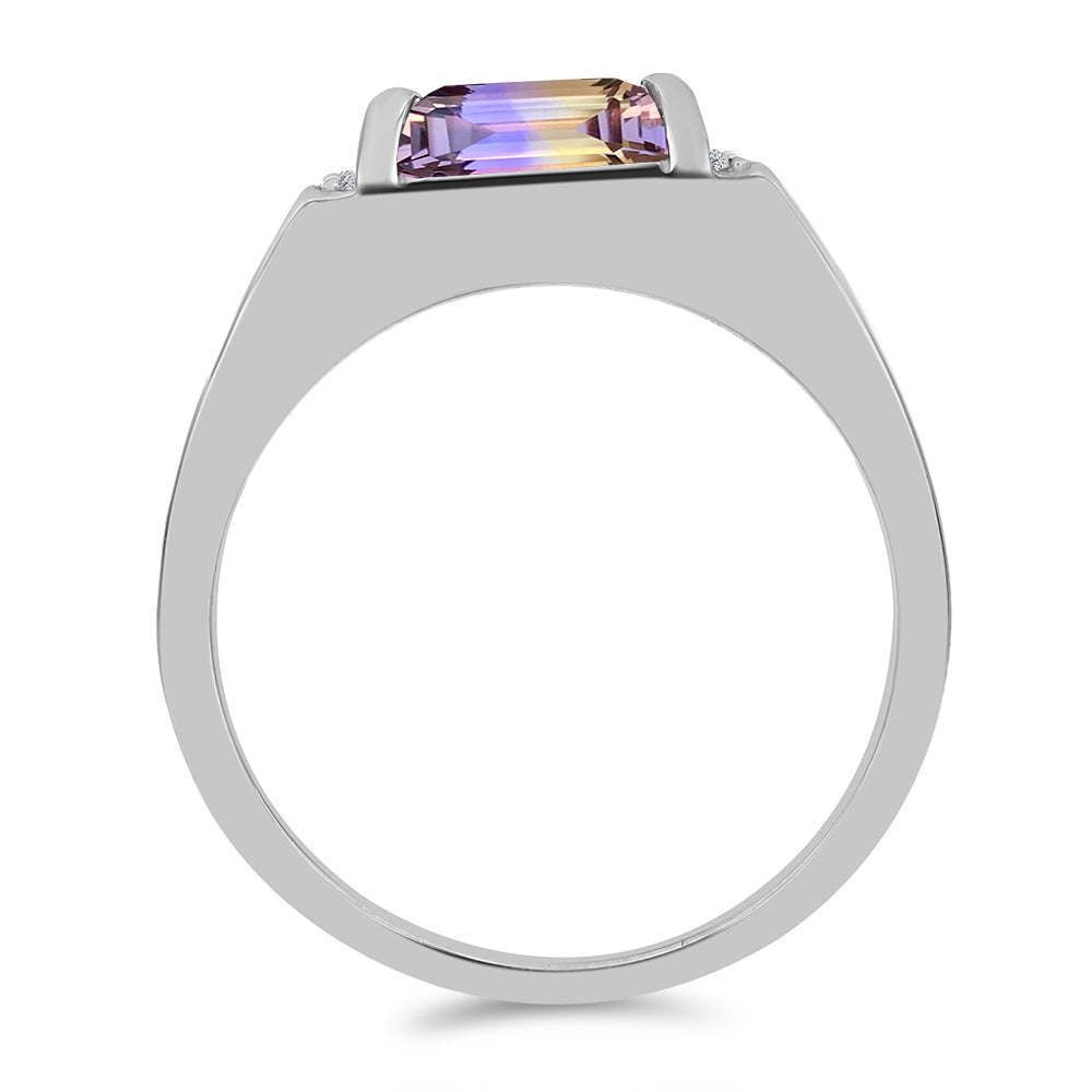 Silberring mit Anahi Ametrin und weißem Topas 2