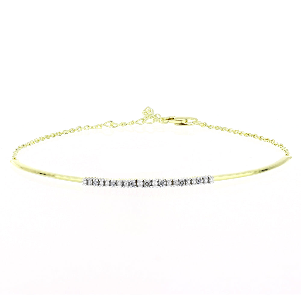 Goldplattiertes Silberarmband mit zertifiziertem laborgezüchteten Diamanten