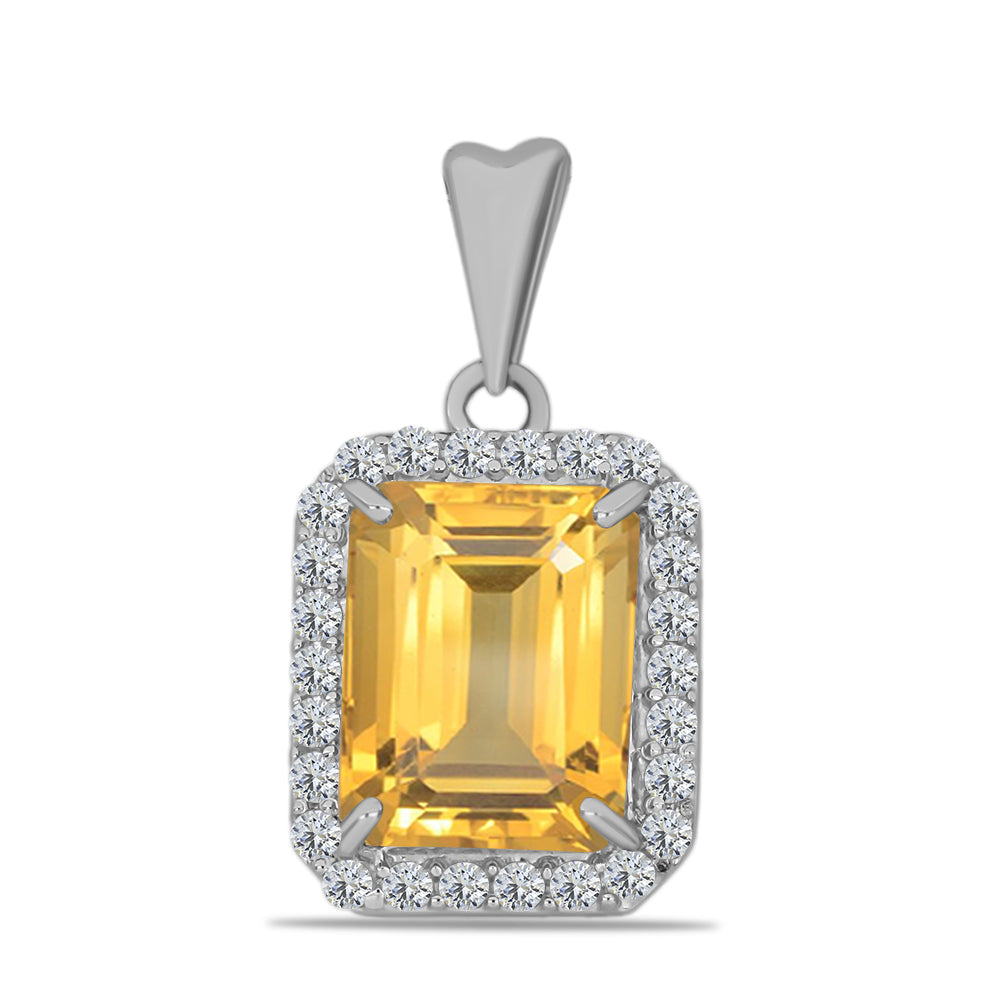 Silberanhänger mit Zitrin aus dem Ural und weißem Topas 1