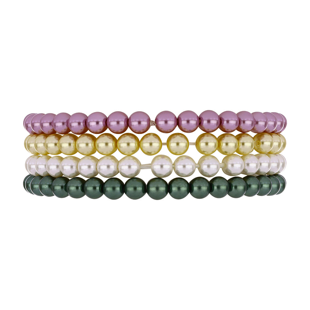 Schmuckgarnitur aus Nugget mit weißer Süßwasserperle und pfirsichfarbener Süßwasserperle