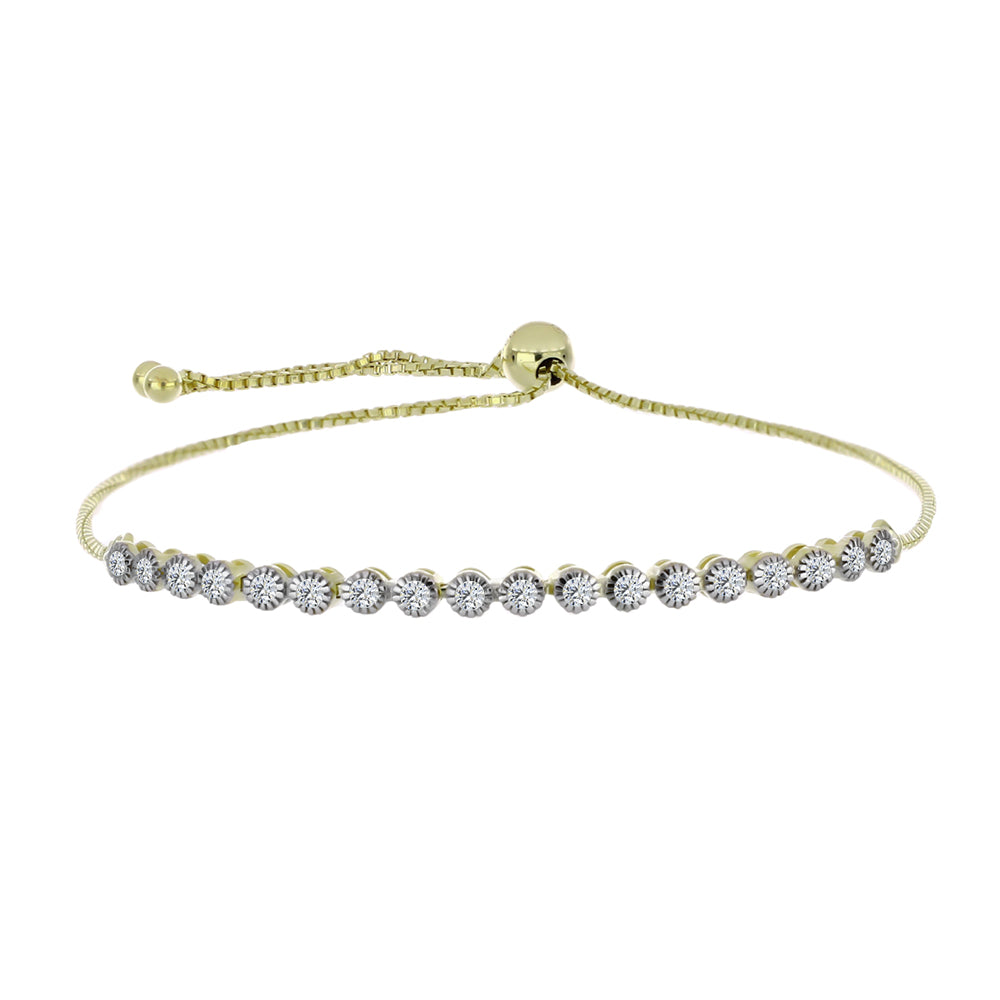 Goldplattiertes Silberarmband mit zertifiziertem laborgezüchteten Diamanten 1