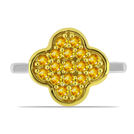 Silberring mit Zitrin aus dem Ural