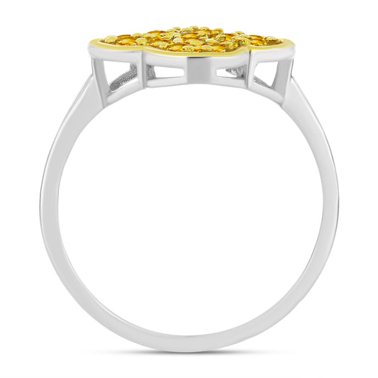 Silberring mit Zitrin aus dem Ural