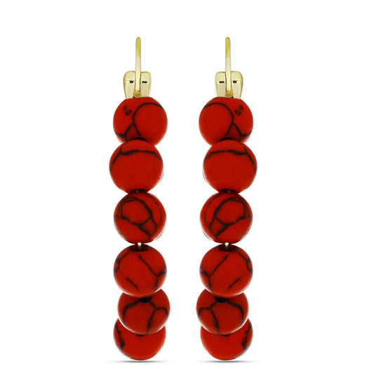 Goldplattierte Silberohrringe mit roter Schwammkoralle