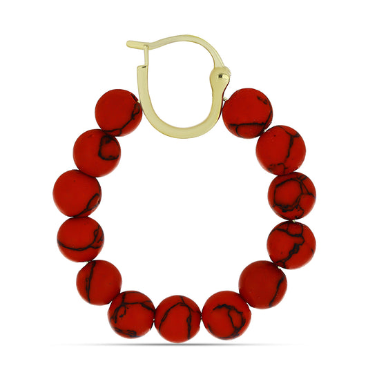 Goldplattierte Silberohrringe mit roter Schwammkoralle