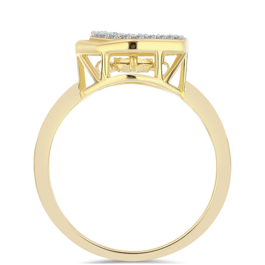 Goldplattierter Silberring mit Cognac-Diamant und weißem Topas